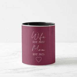 Wife & Mom Est. – Minimalist Valentine Gift Tasse