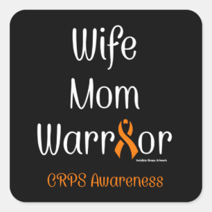Wife Mom Warrior... Quadratischer Aufkleber