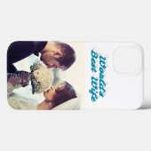 Wife Photo sky blue iPhone Case (Rückseite (Horizontal))