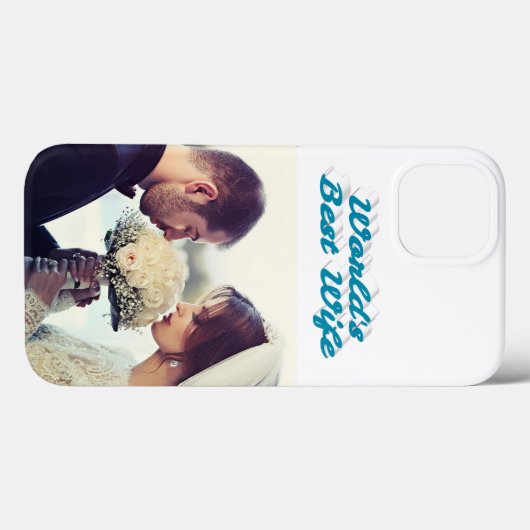 Wife Photo sky blue iPhone Case (Rückseite (Horizontal))