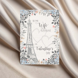 Wife Romantic Valentines Day Eiffel Tower Karte