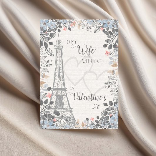 Wife Romantic Valentines Day Eiffel Tower Karte