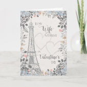 Wife Romantic Valentines Day Eiffel Tower Karte (Vorderseite)