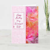 Wife’s, Birthday, Soft Pink Florals Karte (Vorderseite)