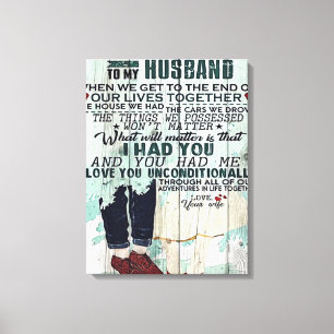 Wife To My Husband Gift To Husband Letter Leinwanddruck