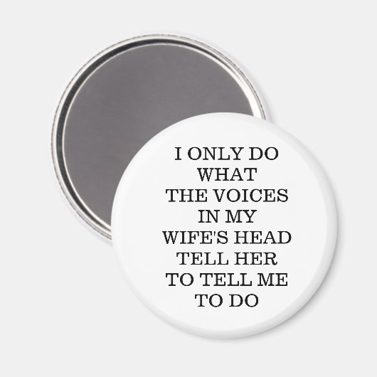 Wife's Funny Magnet for Husbands (Vorderseite/Rückseite)