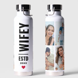 Wifey 4 Foto Collage Valentine's Day Geschenk Trinkflasche