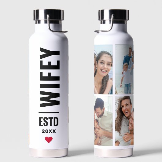 Wifey 4 Foto Collage Valentine's Day Geschenk Trinkflasche