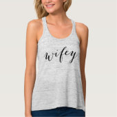 Wifey Black Modern Script Gray Womens Tank Top (Vorderseite)