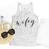 Wifey Black Modern Script Gray Womens Tank Top