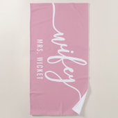 Wifey blush pink Beach Handtuch (Vorderseite)