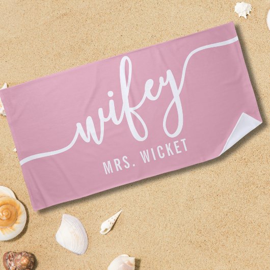Wifey blush pink Beach Handtuch