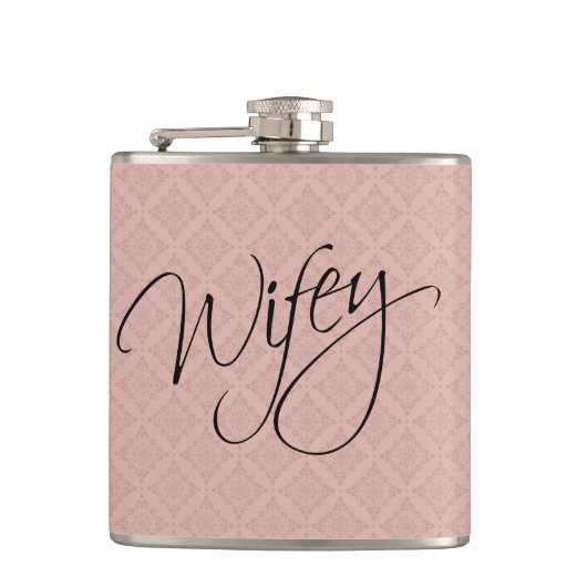 Wifey Calligraphy Flachmann (Vorderseite)