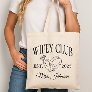 Wifey Club Individueller Tragetasche, Hochzeitsges Tragetasche