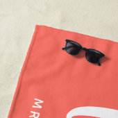 Wifey Coral und White Newlywed Bridge Strandtuch (Beispiel)