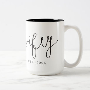 "Wifey" Couple-Tasse   Jahrestag   Hochzeit Zweifarbige Tasse