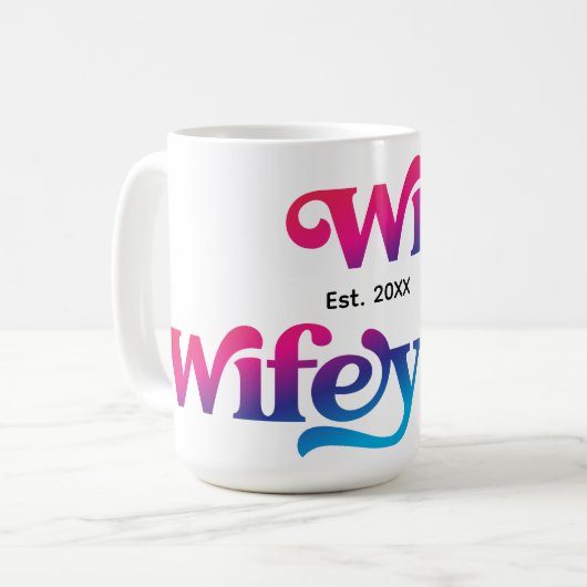 Wifey Couple Wedding Anniversary Custom Color Kaffeetasse (Vorderseite Links)