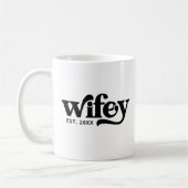 Wifey Couple Wedding Anniversary Custom Retro Kaffeetasse (Links)