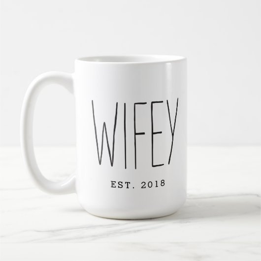 Wifey Custom Couple Tasse Wedding Tasse Jubiläum (Links)