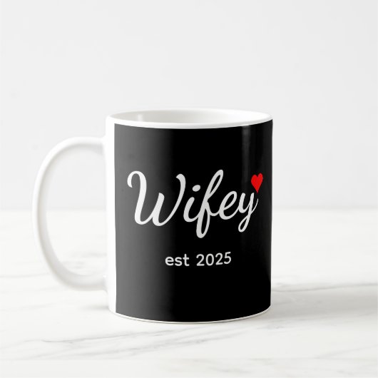 Wifey Custom Date Bride, Fiance Gift Kaffeetasse (Links)