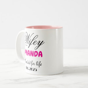 Wifey Custom Ehepaar verheiratet Zweifarbige Tasse