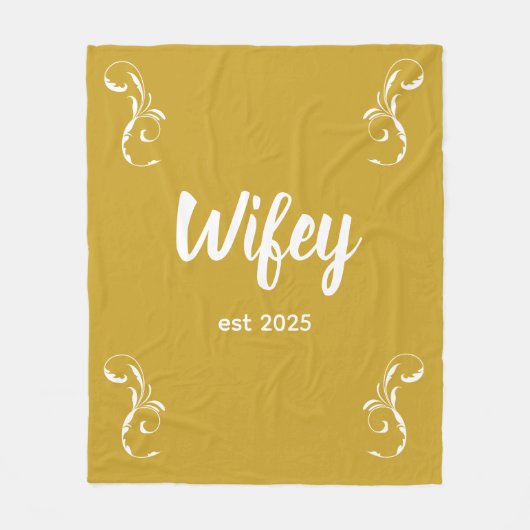 Wifey Custom Gold Bride, Fiance Gift Fleecedecke (Vorderseite)