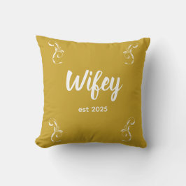 Wifey Custom Gold Bride, Fiance Gift Kissen