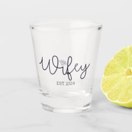 Wifey Diamond Schrift EST Jahr Benutzerdefiniert Schnapsglas