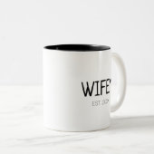 Wifey Ehefrau individuelle Name oder Datum Zweifarbige Tasse (VorderseiteRechts)