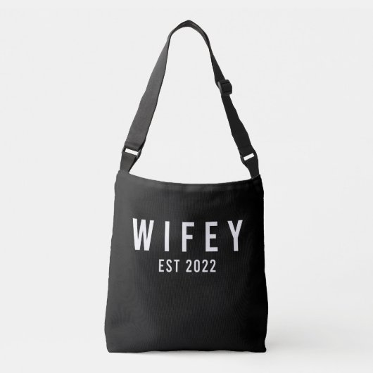 Wifey Est 2022 Bride To Be Bachelorette Party Tragetaschen Mit Langen Trägern (Vorderseite)