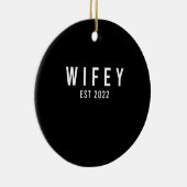 Wifey Est 2022 Bride zum Junggeselinnen-Abschied Keramik Ornament (Rechts)