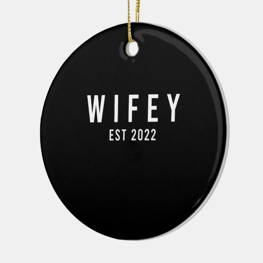 Wifey Est 2022 Bride zum Junggeselinnen-Abschied Keramik Ornament (Links)