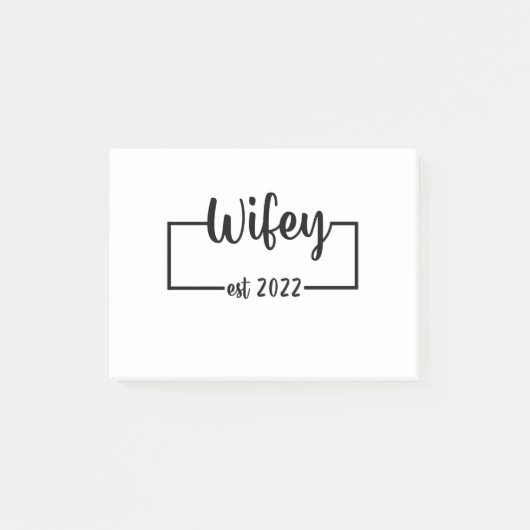 Wifey Est 2022 Bride zum Junggeselinnen-Abschied Post-it Klebezettel (Vorderseite)