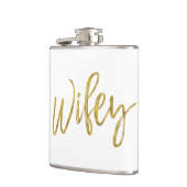 Wifey Flask mit Goldfoil-Typografie Flachmann (Links)