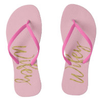 Wifey Flip Flops mit Gold Foil und Pink