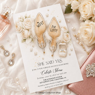 Wifey for Lifey High Heels Brautparty Einladung
