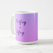 Wifey for Lifey Pink and Lilac Obmre Background Kaffeetasse (Vorderseite Links)