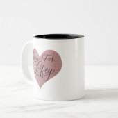 Wifey for Lifey Quote Rose Gold Glitzer Herz Zweifarbige Tasse (Vorderseite Links)