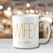 Wifey Gold Script Custom Wedding Anniversary Kaffeetasse