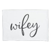 Wifey-Grafik-Schwarzweiß-Typografie Kissenbezug (Vorderseite)