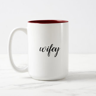 Wifey Hochzeit Zweifarbige Tasse