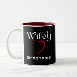 Wifey Hubby Couple Wedding Anniversary-Geschenk Zweifarbige Tasse