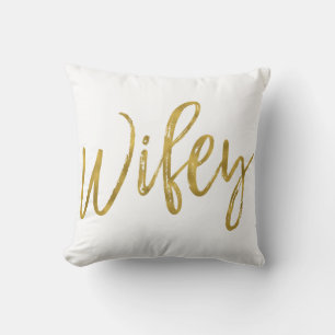 Wifey Imitats Gold Foil Pillow Kissen