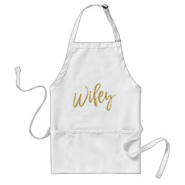 Wifey Imitats Gold Foil Schürze Hochzeitsgeschenk