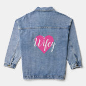 Wifey in rosa Herz Denim Jacket Jeansjacke (Rückseite)