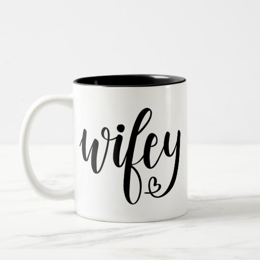 Wifey Kaffee-Tasse Zweifarbige Tasse (Links)