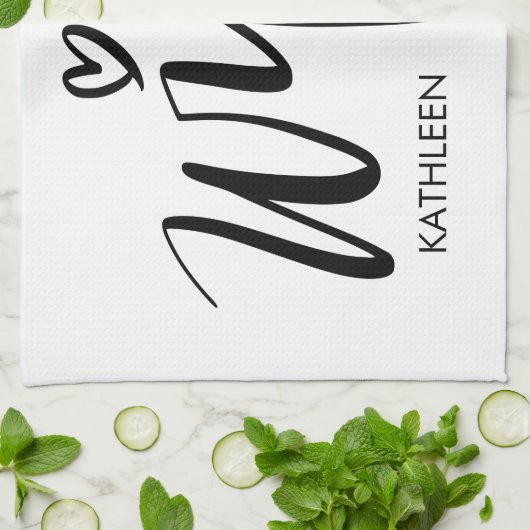 Wifey kitchen towel gift with personalized name geschirrtuch (Gefaltet)