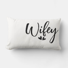 Wifey, minimalist wedding pillow lendenkissen