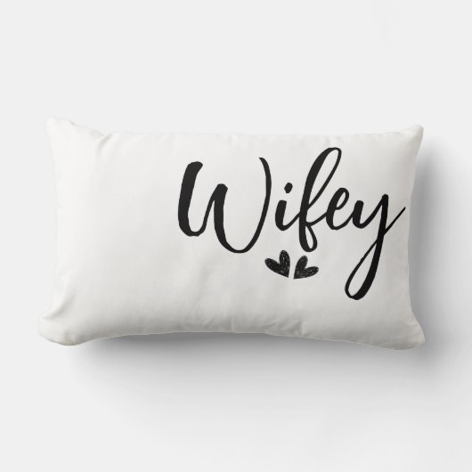 Wifey, minimalist wedding pillow lendenkissen (Vorderseite)
