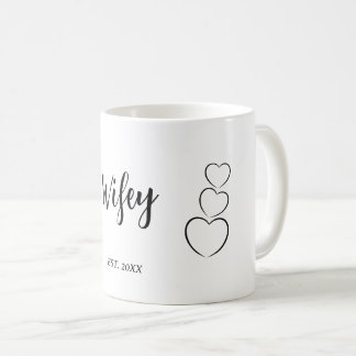 "Wifey". Minimalistisch Kaffeetasse